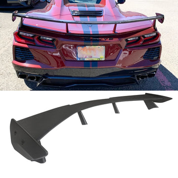 For Corvette C8 Stingray Z51 2020-2025 High Wing Spoiler High Rise Rear Wing Spoiler Gloss Black
